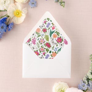 Colorful Floral Pattern Wedding Envelope Liner - SET OF 25, Printed Envelope Liners for Wedding Invitations
