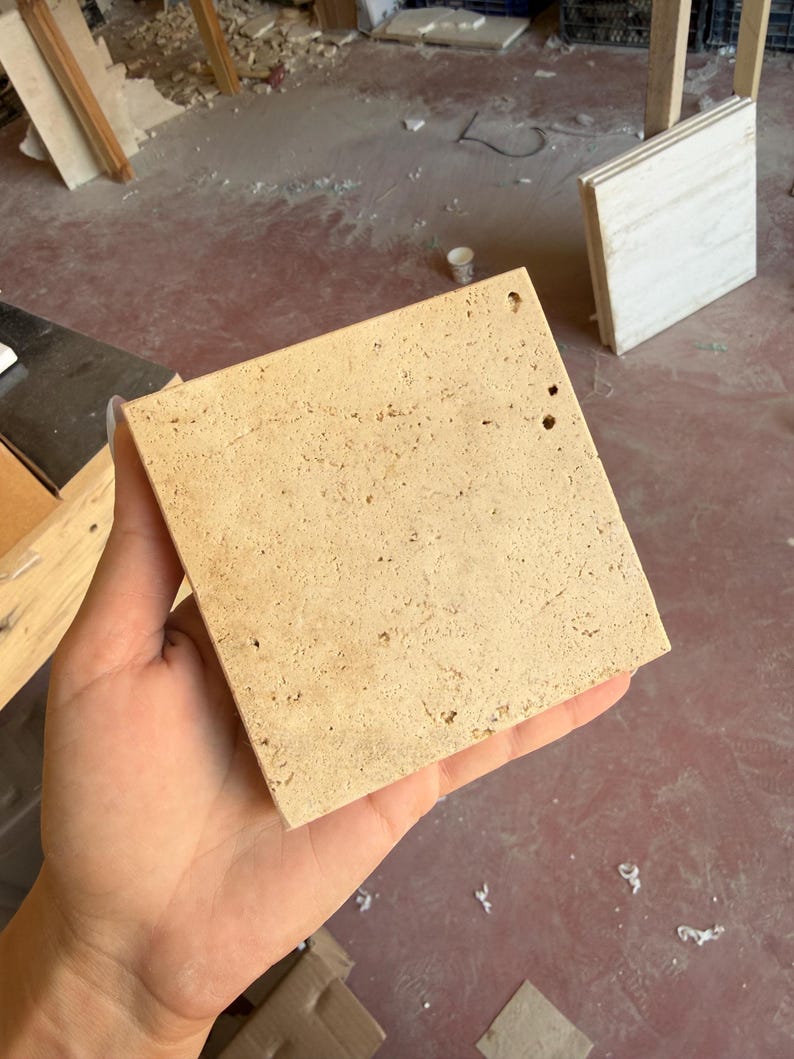 Juego de posavasos de travertino de 4 piezas imagen 6