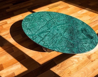 Green Marble Table Top | Verde Guatemala Table Top | Custom Marble Tops | Natural Stone Slabs for Tables & Stands | Adjustable Sized Marble