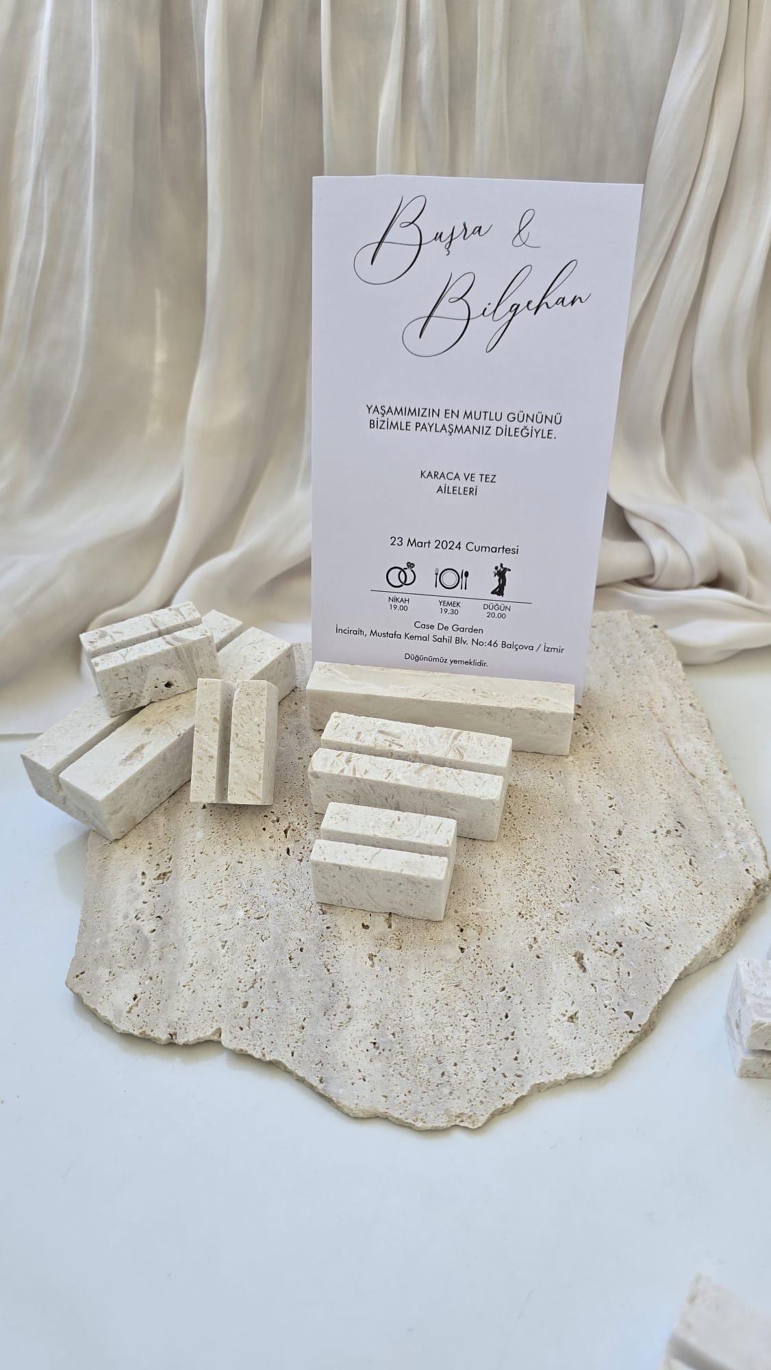 Travertine Card Holder | Limestone  Holder | Card Holder | Wedding Sign Holder | White Beige Table Number Holder | Wedding Place Card Holder