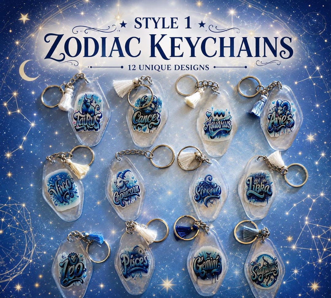 Handmade Zodiac Keychains – 3 Unique Styles | Resin Astrology Keychains ...