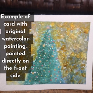 Handgemalte Aquarell Originale Weihnachts- und Feiertagskarten