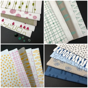 Fabric Club for EU residents, bundle of screen printed fabrics for sewing projects