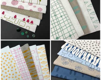 Fabric Club for EU residents, bundle of screen printed fabrics for sewing projects