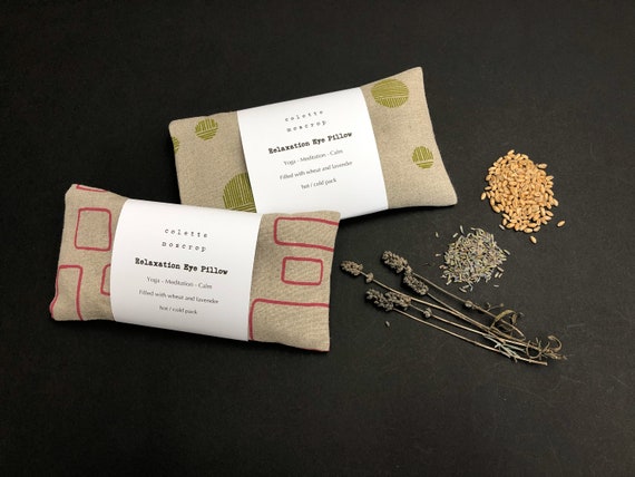 Linen eye pillow weighted with wheat Weighted eye pillow | Etsy