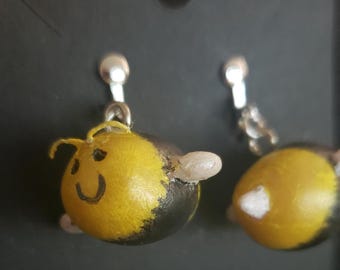 Polite Bumblebee Clip On Earrings