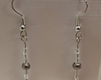 Yellow Czech Glass Dangle Earrings