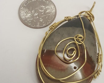 Wirework Sea Sediment Jasper Pendant