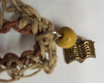 Crocheted Natural and Polished Hemp Choker