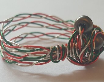 Braided Rose Wire Ring (Size 8)