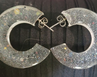 Resin Glitter C-Post Earrings