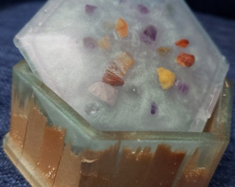 Secret Wood Crystal and Resin Trinket Box