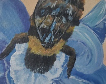 Love Story in Blue (Bee in Fantasy Flower)