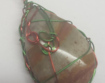 Fantasy Wirework Sea Sediment Jasper Pendant