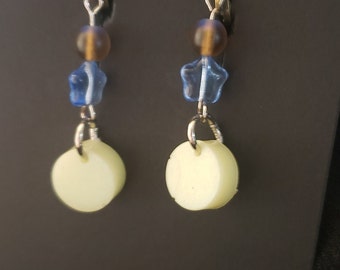 Moon and Star Resin Clip On Earrings