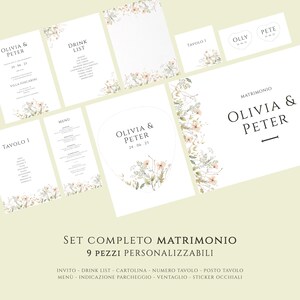 Collezione Flowers | Pacchetto modelli di matrimonio minimalista | Design semplice e moderno | Download digitale istantaneo