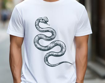 Schlange Shirt, Schlange T-Shirt, Reptilien Liebhaber Geschenk, Schlange Design T-Shirt, Grafik T-Shirt mit Schlange