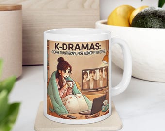 Kdrama Fanbecher, Keramikbecher für Kdrama-Süchtigen, Kdrama Becher, Geschenk für koreanisches Drama-Liebhaber, Kaffeetasse für Kdrama