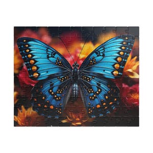 Puzzle, lebendiger blauer Schmetterling - Von der Natur inspiriertes Puzzle, perfektes Geschenk für Naturliebhaber, Schmetterlingsliebhaber und Puzzleliebhaber