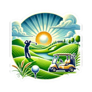 Golf Sticker, Golf Day Sticker, A Day on the Course Golf Sticker - Kiss-Cut Stickers for Golf Lovers, Golf Enthusiasts, Golf Players, Golf