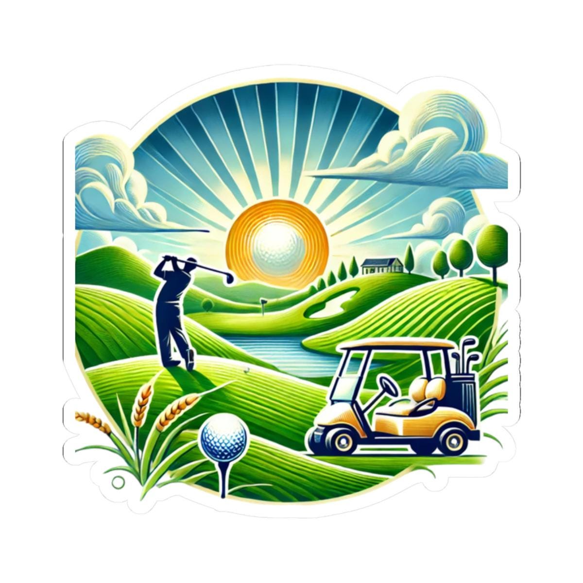 Stickers Course Golf Sticker, Golf Day Sticker, A Day on the Course Golf Sticker - Kiss ...