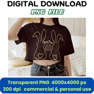 Coniglietto glitterato oro PNG, Clipart contorno coniglietto pasquale, Sublimazione coniglio minimalista, Elegante download digitale uovo di Pasqua, Design per le feste