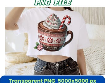 Christmas Hot Chocolate Clipart: Festive Mug PNG (Digital Download)