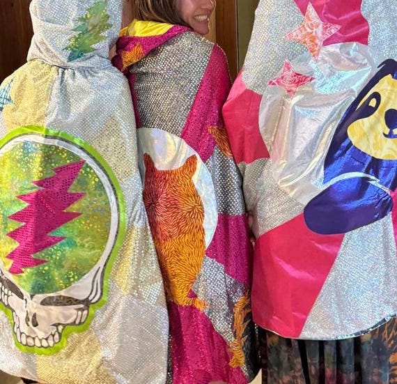 Custom Festival Cape, Spirit Animal Design, Handmade Concert  display picture 3