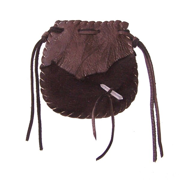 Beautiful Deerskin Medicine Bag ..Hand Pouch....BROWN