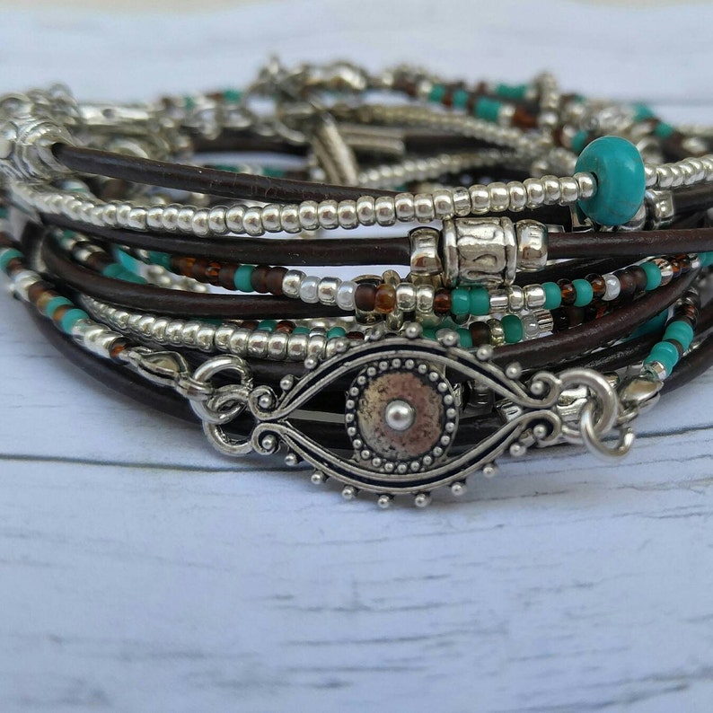 Kabbalah Bracelet Protection Bracelet Ladies Wrap Bracelet Turquoise