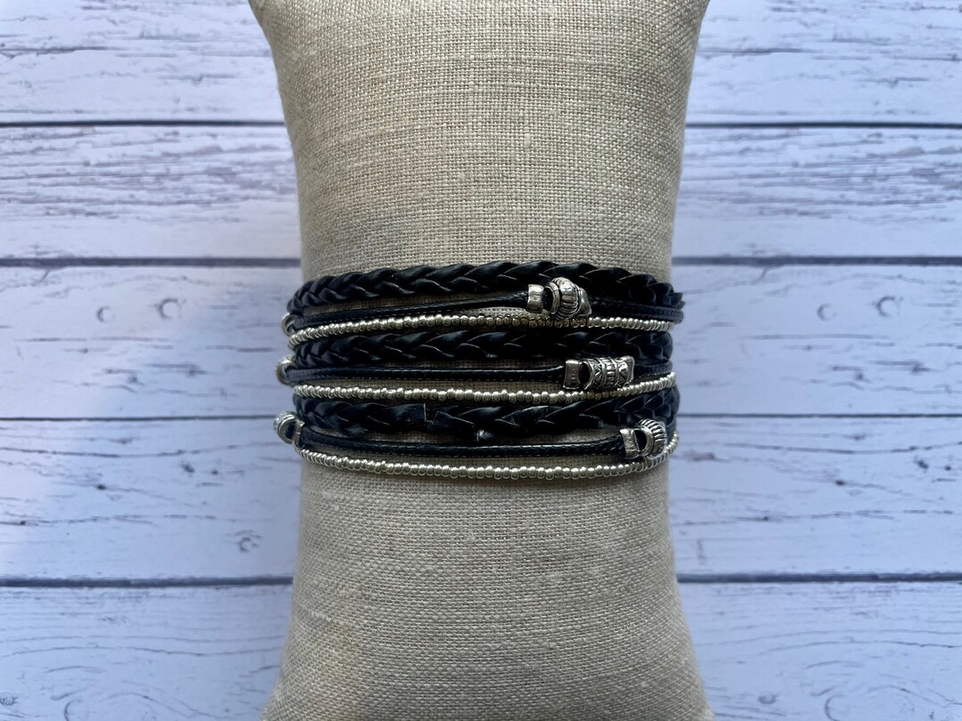 Vegan Leather Wrap Bracelet Faux Leather Wrap Bracelet Boho Wrap