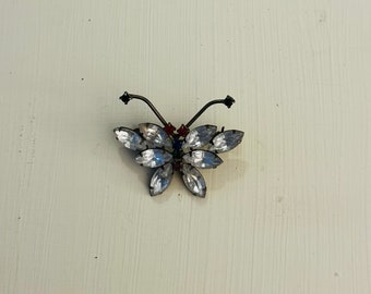 Butterfly Pins - Vintage Jewelry - Crystal Pins - Vintage Brooch - 1960s