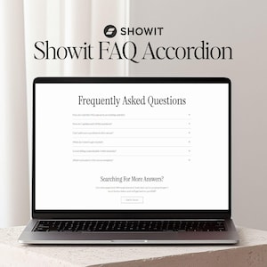 Showit FAQ Accordion Canvas | Showit Website Template Add On | Drop Down FAQ Canvas | Premium Website Template for Coaches & Photographers