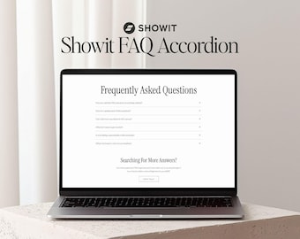 Często zadawane pytania dotyczące akordeonu na płótnie Showit | Dodatek do szablonu witryny Showit | Rozwijany panel FAQ na płótnie | Szablon witryny premium dla trenerów i fotografów