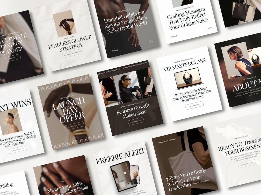 Canva Instagram Post Template: Luxury Social Media for Coaches (digital ...