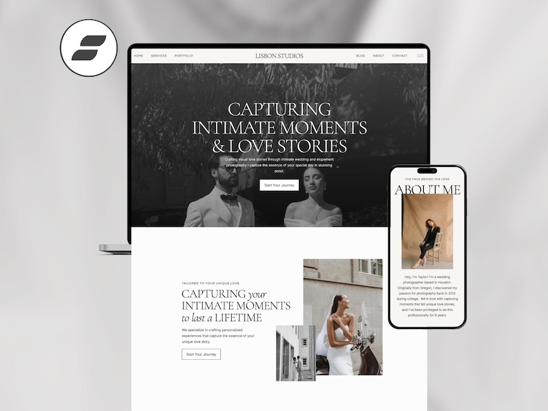 Showit Website Template For Photographer | Modern Showit Template | Luxury Designer Website Template | Wedding Photography Website image 1