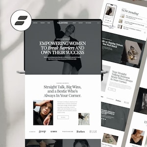 Modelo de site Showit para coaches e freelancers | Tema de site Showit em estilo preto e branco