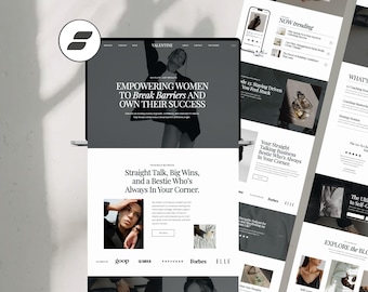 Editorial Showit Website Template For Coaches and Freelancers | Black & White Style Showit Website Theme