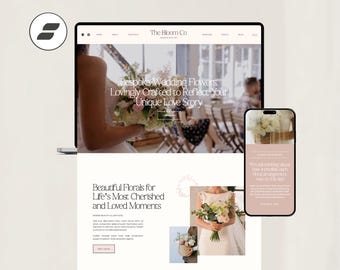 Luxury Showit Florist Website Template |  Showit Template For Wedding & Floristry Businesses | Elegant Portfolio and Gallery