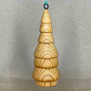 Christmas Tree Ornament, hand turned, maple wood CO26