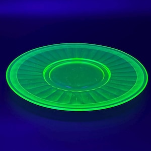 Serving Plate - Depression/Uranium Glass