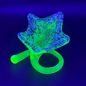 Blue Uranium Glass Flower