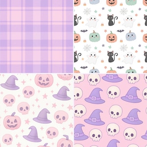 Pastel Halloween Seamless Pattern, Pastel Halloween Digital Paper ...