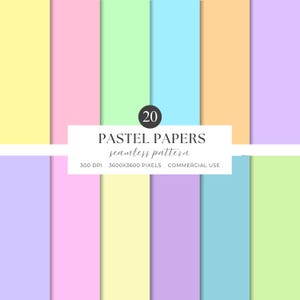 Pastellfarbenes digitales Papier, einfarbige, nahtlose Muster, bedruckbares Scrapbook-Papier, Frühlings-Ostern-Hintergründe