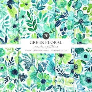 Floral vert sans couture, Motif floral tropical, Papier numérique floral, Motif floral vert vif, Usage commercial