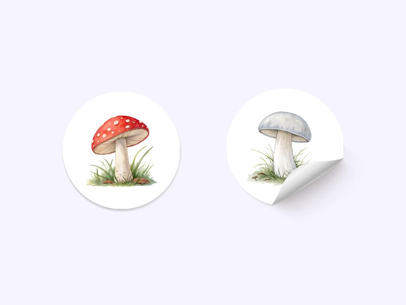 Watercolor Mushrooms Clipart, Woodland PNG (Commercial Use) image 7