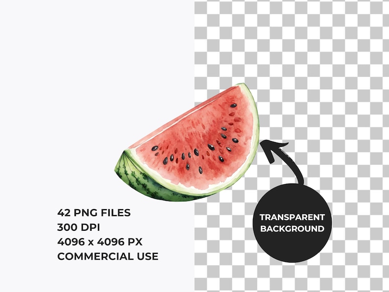Aquarell Früchte Clipart, Obst PNG Bundle, Obst Sublimation, Apfel, Banane, Erdbeere, Wassermelone, kommerzielle Nutzung Bild 2