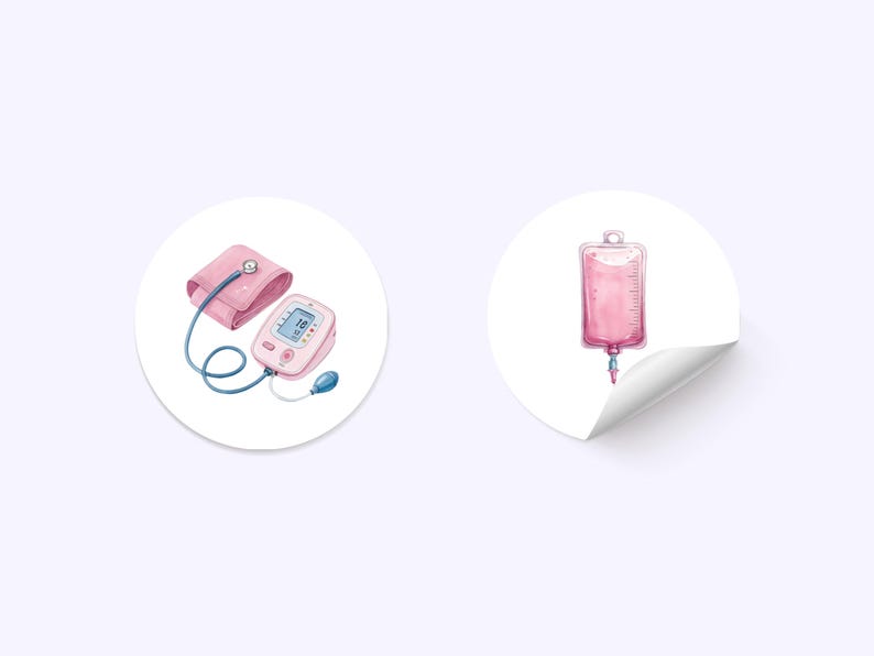 Watercolor Pink Medical Clipart, Nurse Day Graphics (Commercial Use) image 7