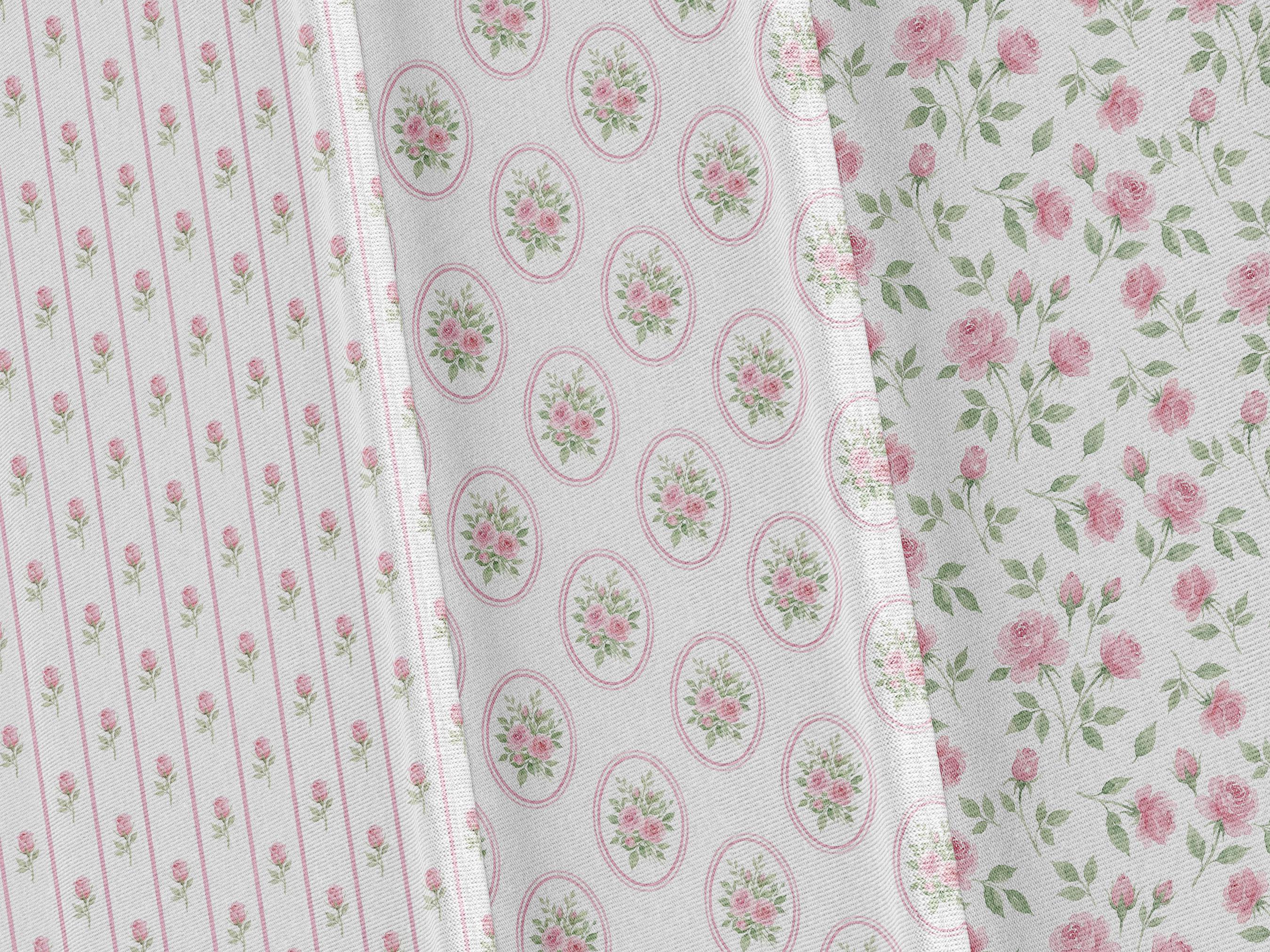 Shabby Chic Digital Paper, Pink Roses Floral Seamless Pattern, Vintage ...