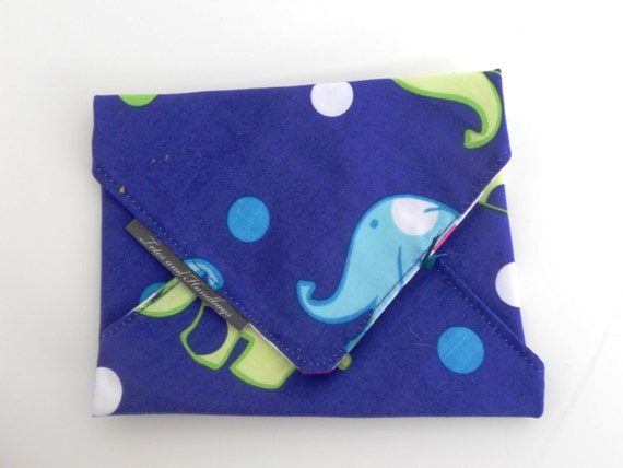 Elephants and Dots  Eco-Friendly Sandwich Wrap / Choice of Lining